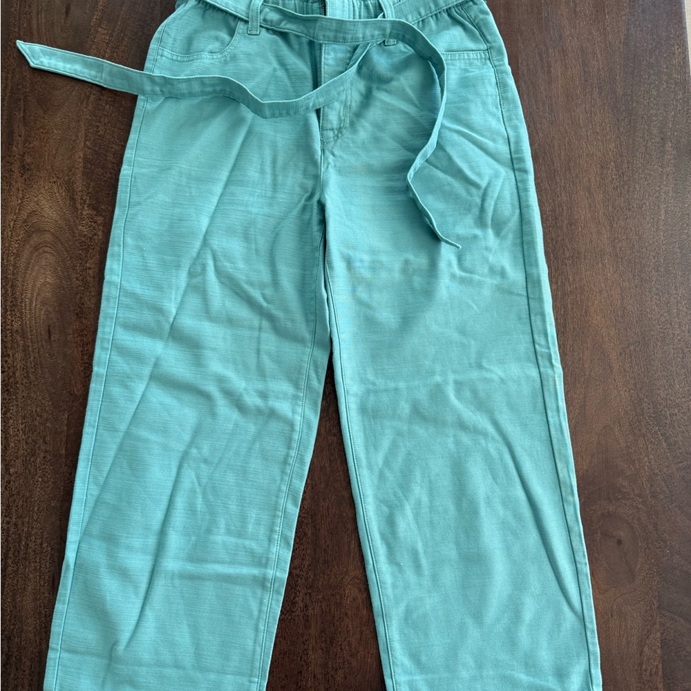 Green Paperbag crop pants